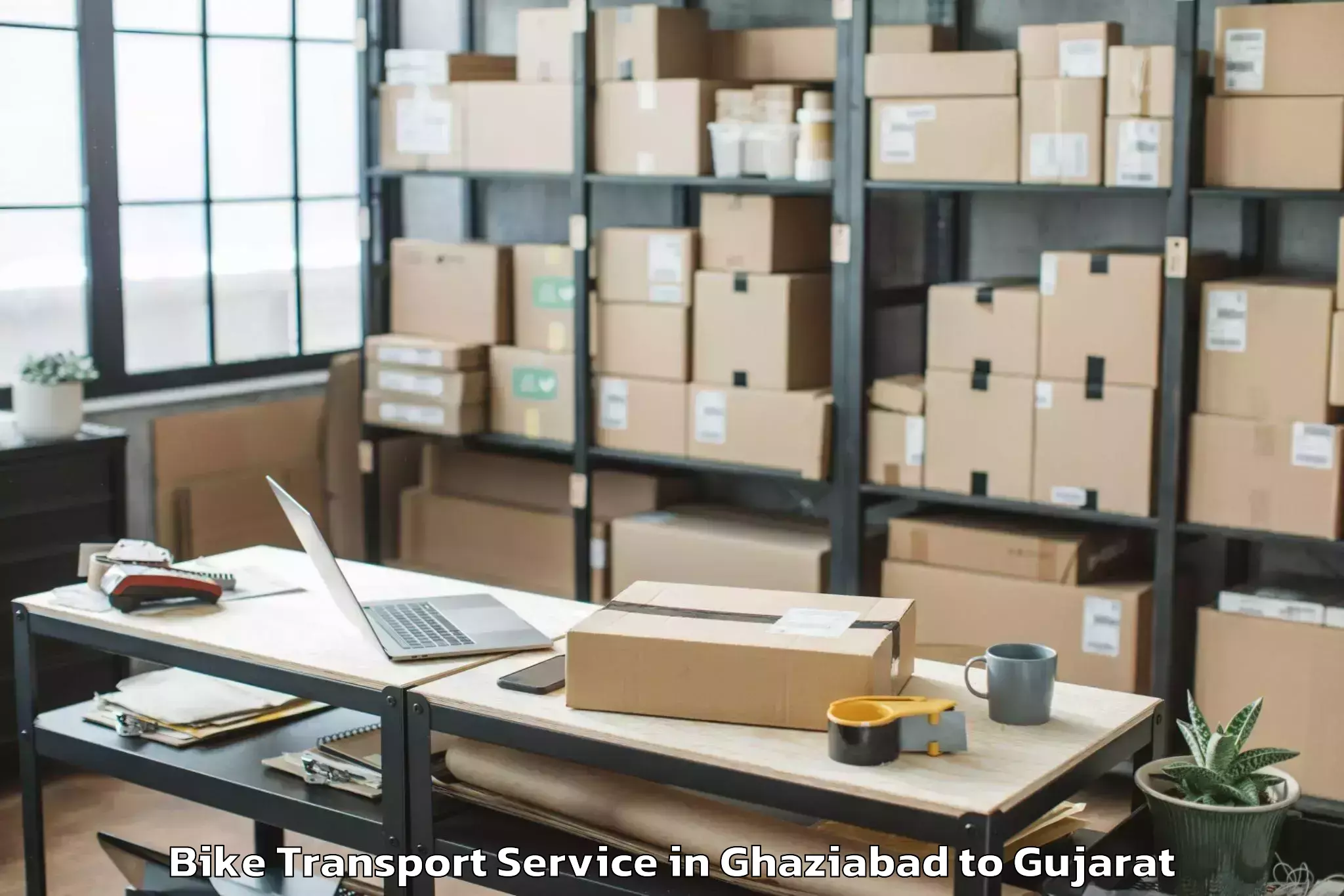 Book Your Ghaziabad to Adalaj Bike Transport Today